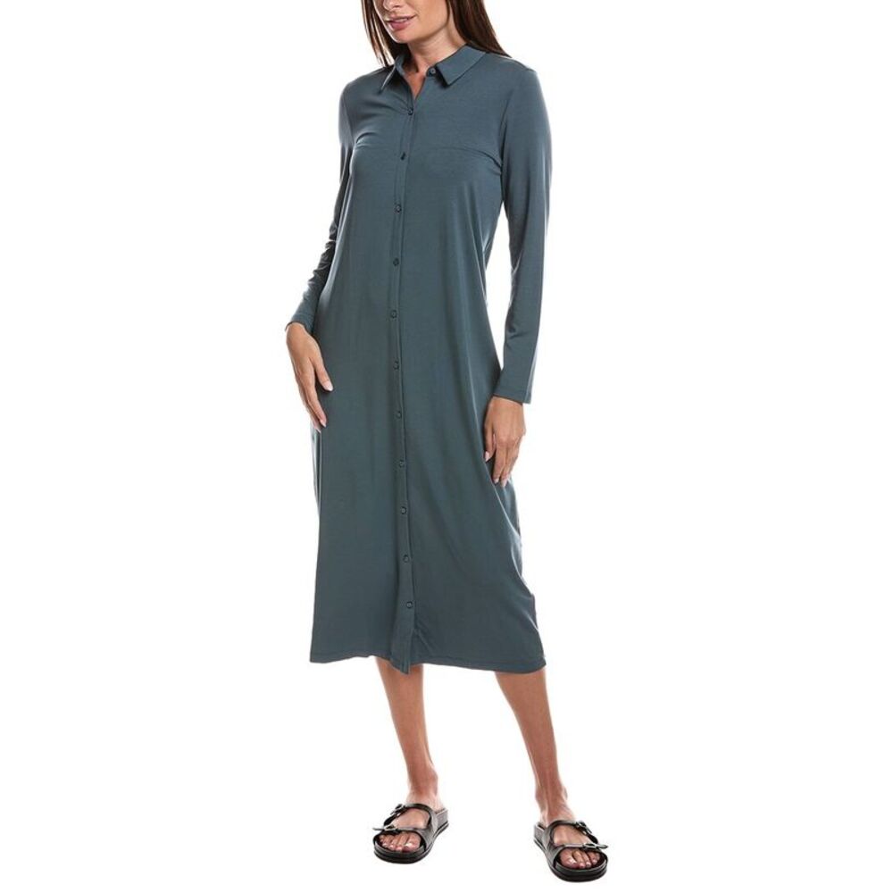 Eileen Fisher Womens  Classic Collar Shirtdress, Blue